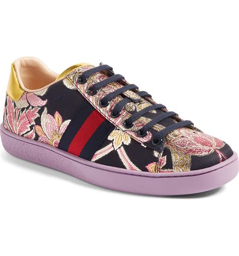 blue floral gucci sneakers|gucci ace sneakers women's.